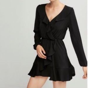 Express Black Ruffle Wrap Dress